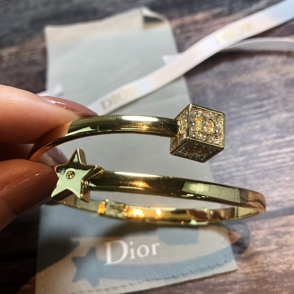 Christian Dior  Gold Mint Vintage Bracelet with Crystals - Picture 5 of 8